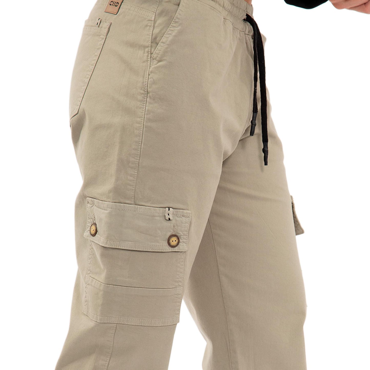 Wood cargo pants mujer color: KAKHI 7970