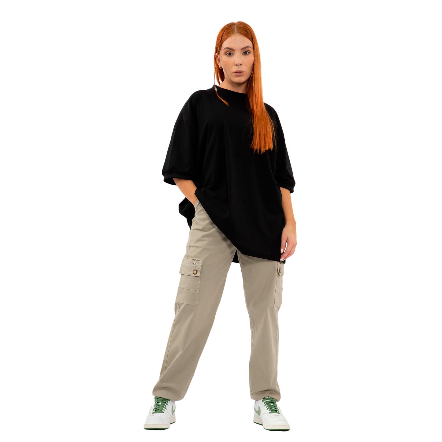 Wood cargo pants mujer color: KAKHI 7970
