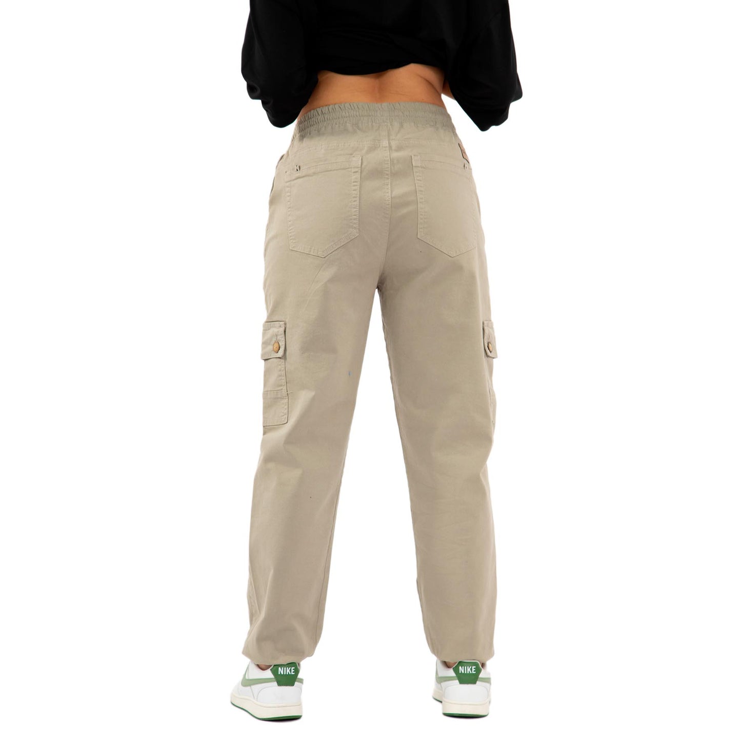 Wood cargo pants mujer color: KAKHI 7970