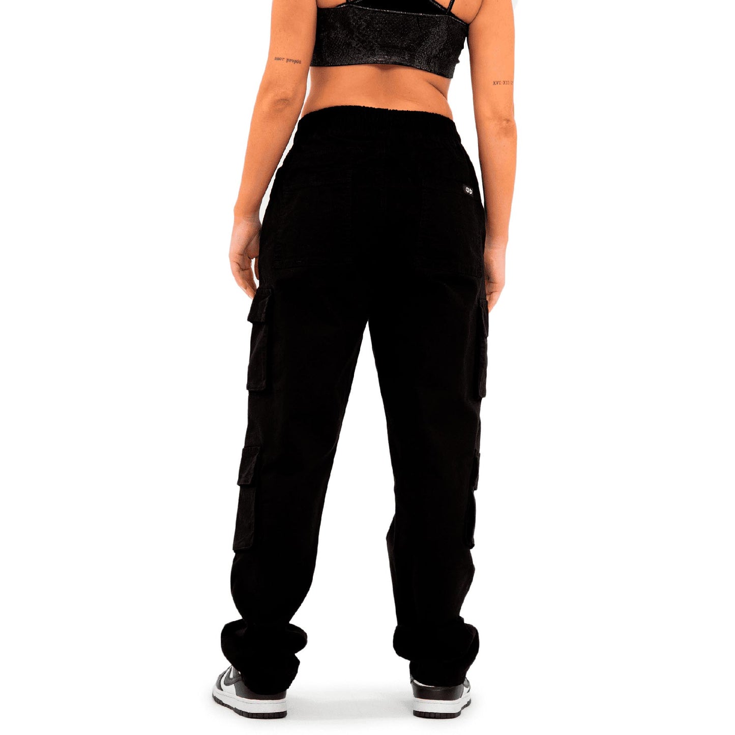 Wild Bellows doble Cargo pants bota recta mujer - Negro 8007