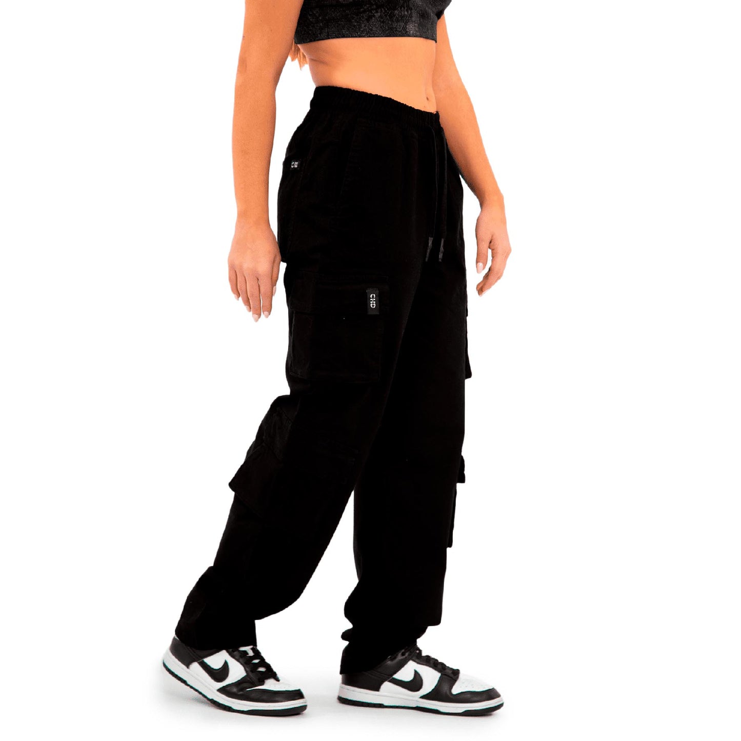 Wild Bellows doble Cargo pants bota recta mujer - Negro 8007