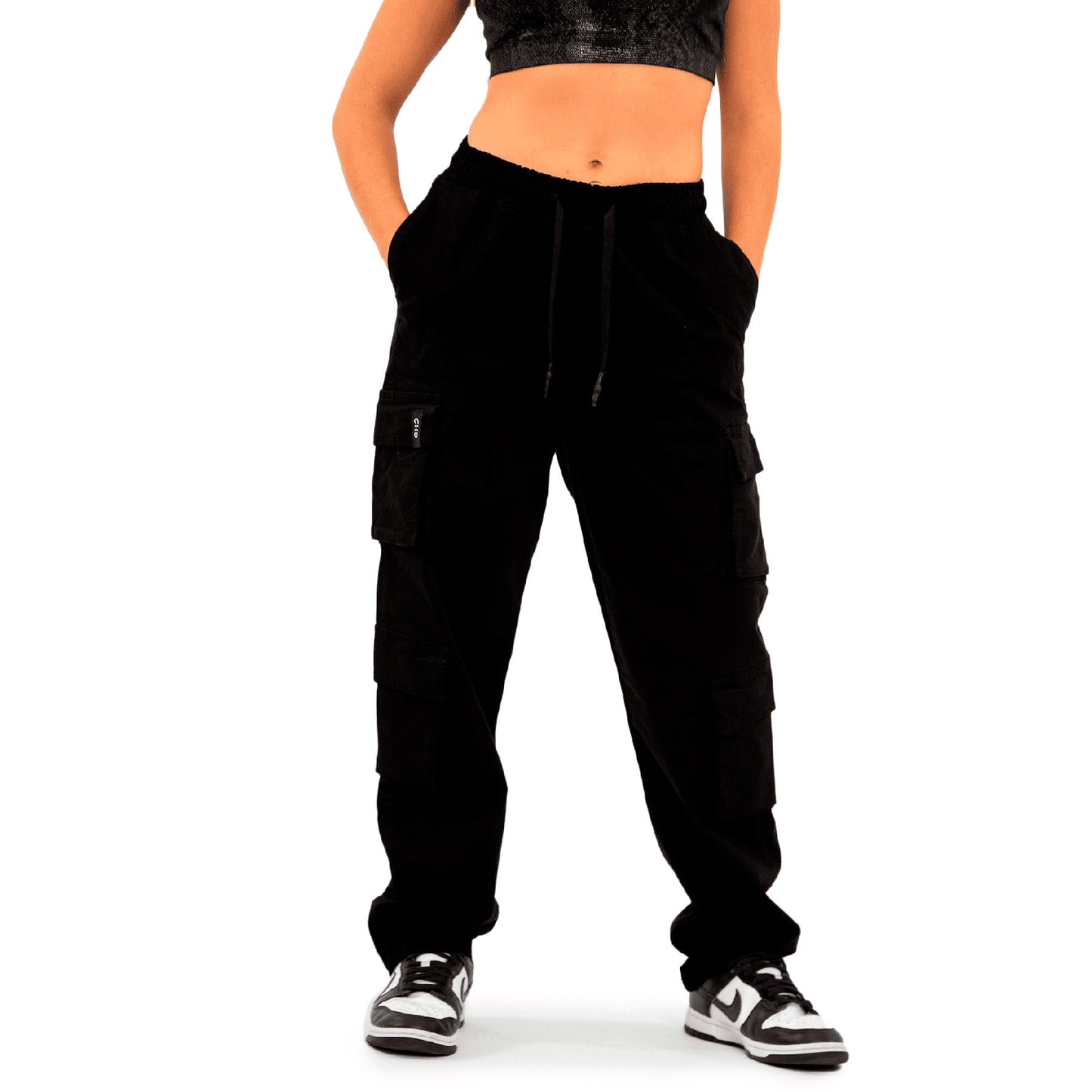 Wild Bellows doble Cargo pants bota recta mujer - Negro 8007