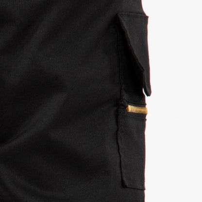 Middle zipper cargo pants - BLACK 8166