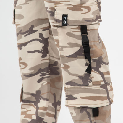 Wild cammo Double Cargo Pants Unisex color: KAKHI 8120