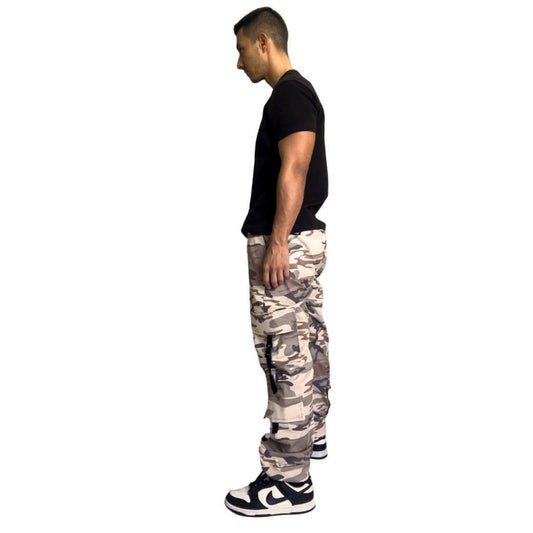 Wild cammo Double Cargo Pants Unisex color: KAKHI 8120