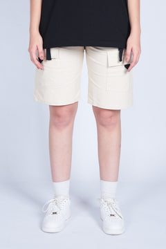 BERMUDA CARGO HILADILLA SOBREPUESTA BEIGE - REDUX CLUB