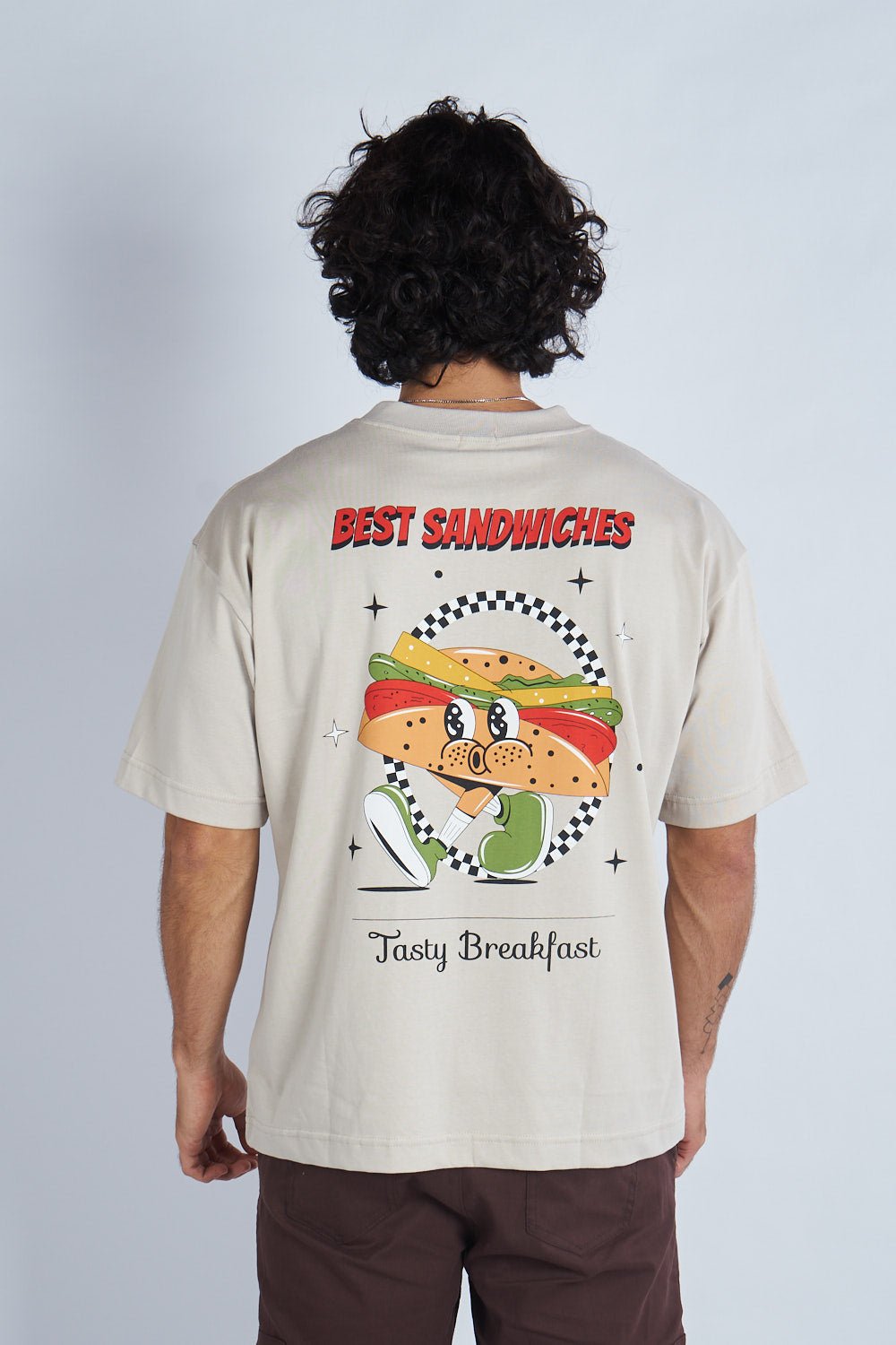 Camiseta oversize estampada Best Sandwiches Beige| DROP 03 |