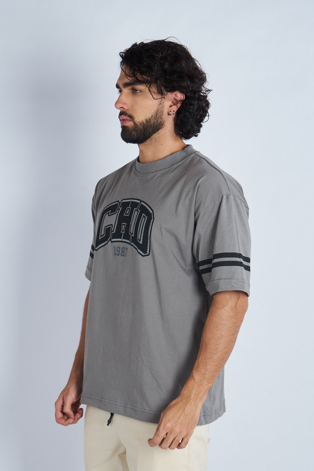 Camiseta oversize estampada CHD Gris | DROP 03 |