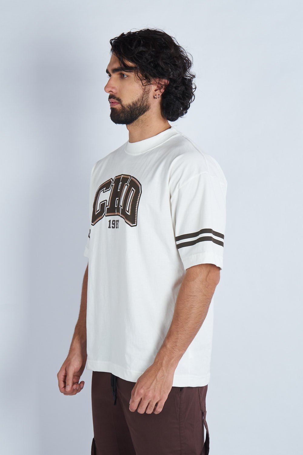 Camiseta oversize estampada CHD Marfil | DROP 03 |