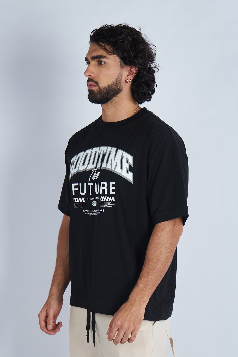 Camiseta oversize estampada Good Time Negro| DROP 03 |