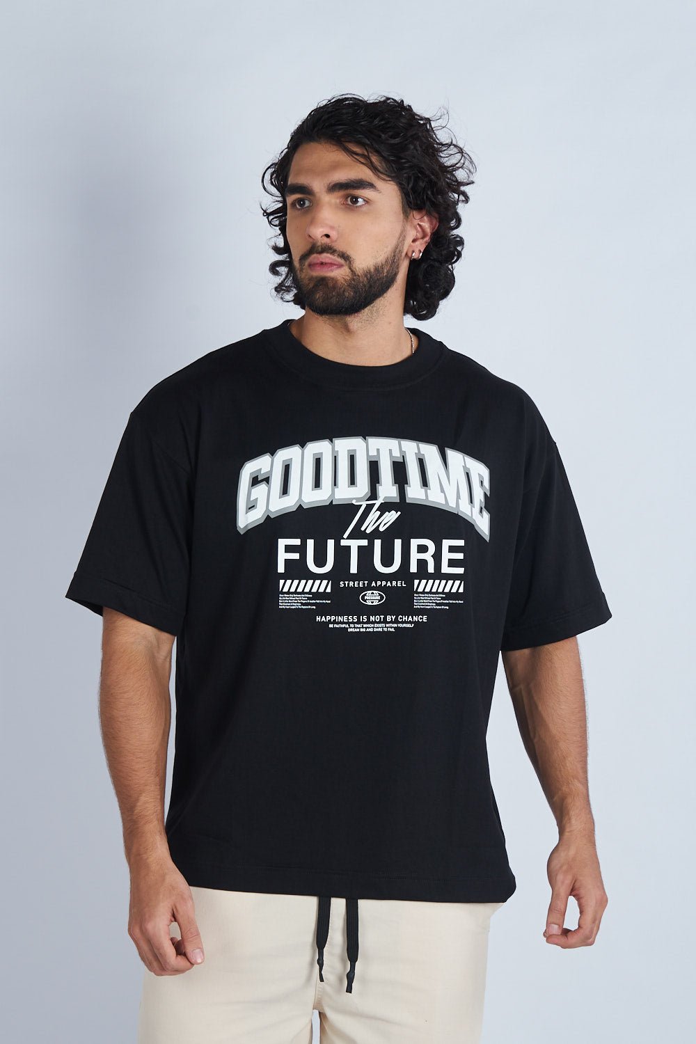 Camiseta oversize estampada Good Time Negro| DROP 03 |