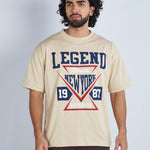 Camiseta oversize estampada Legend Beige | DROP 03 |