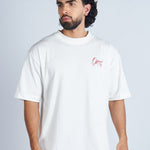 Camiseta oversize estampada Marfil
