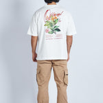 Camiseta oversize estampada Marfil