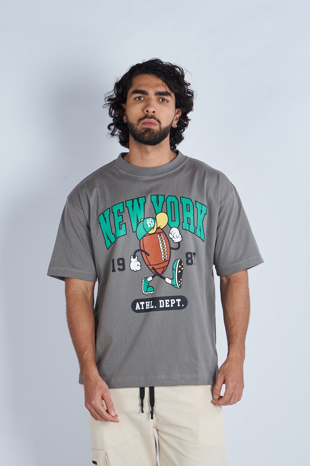 Camiseta oversize estampada New York Gris | DROP 03 |