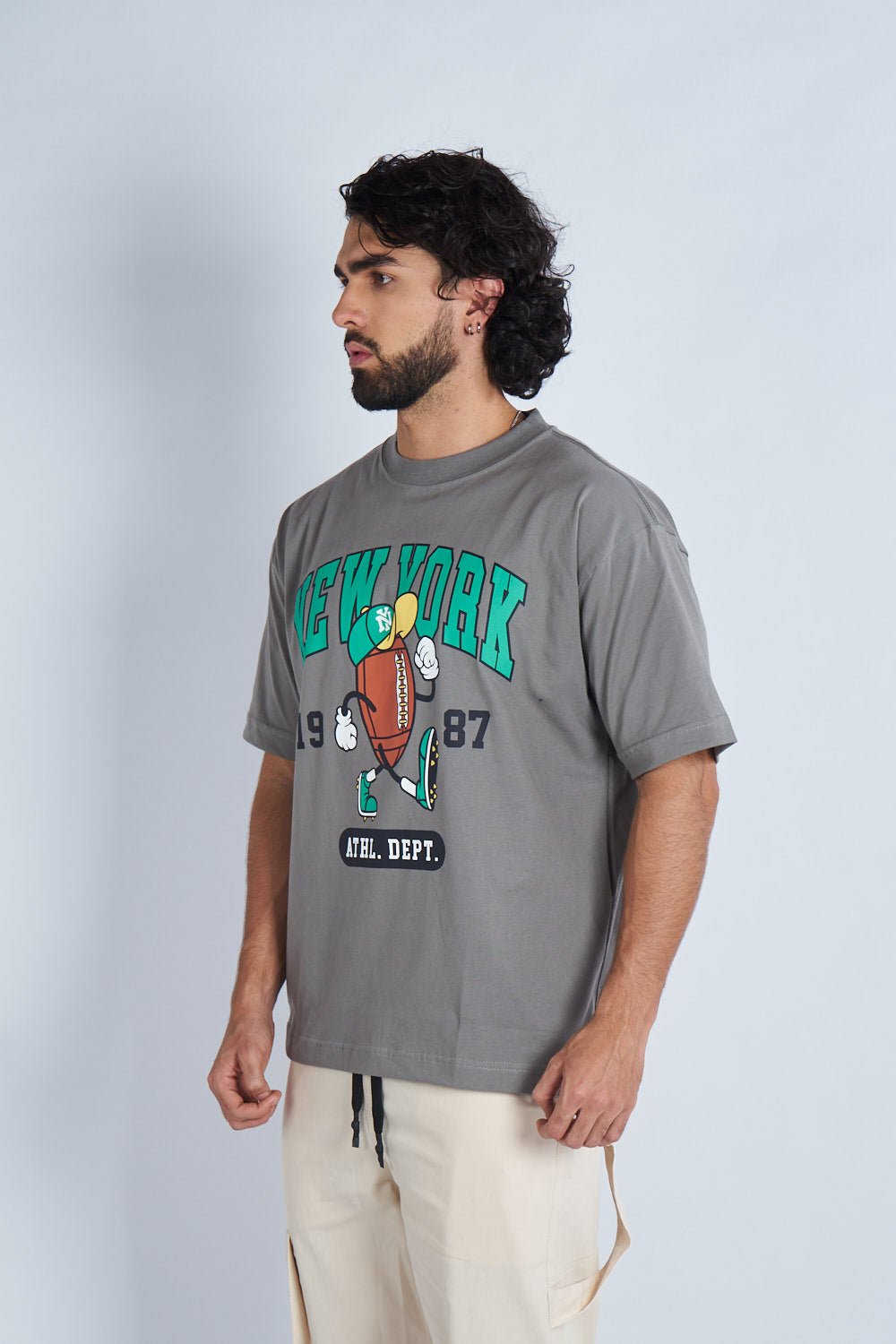 Camiseta oversize estampada New York Gris | DROP 03 |