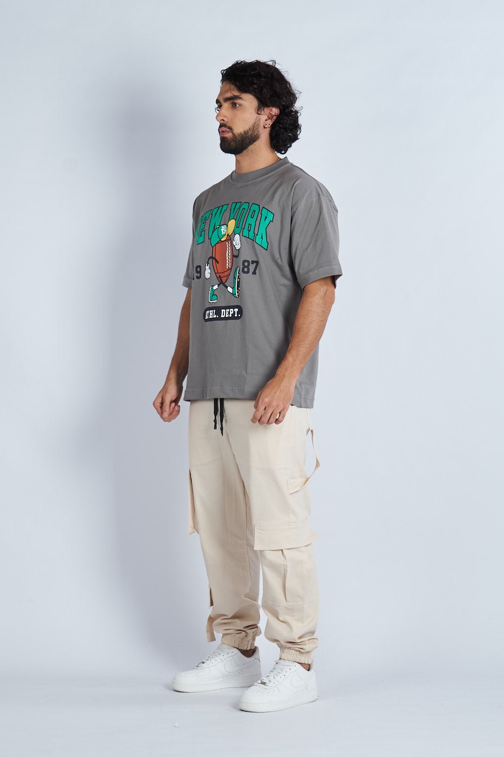 Camiseta oversize estampada New York Gris | DROP 03 |