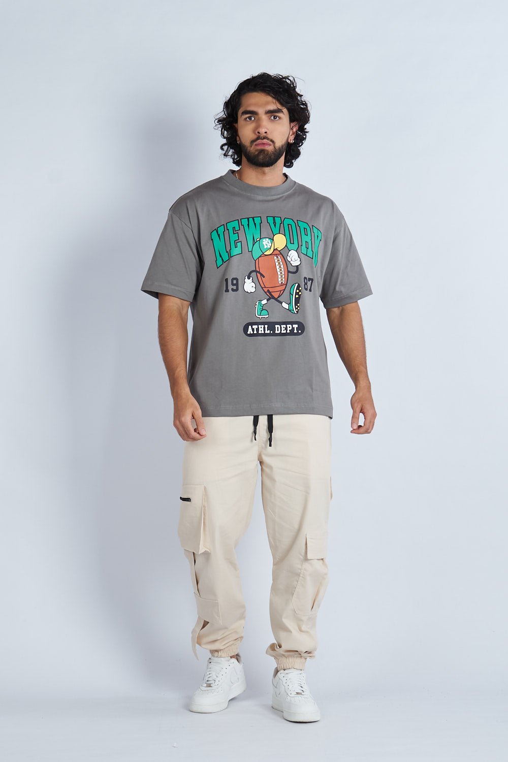 Camiseta oversize estampada New York Gris | DROP 03 |
