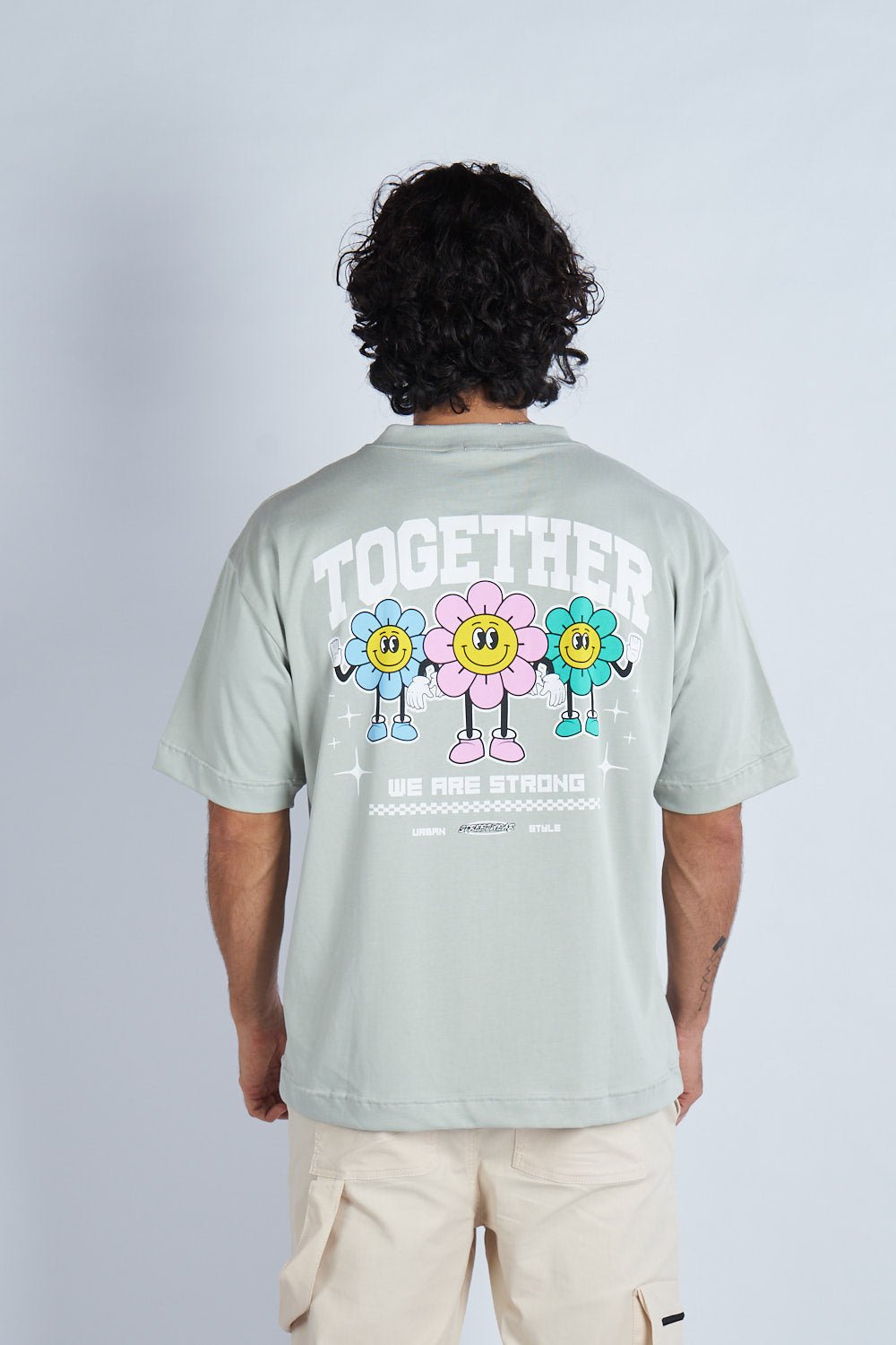 Camiseta oversize estampada Together Gris V | DROP 03 |