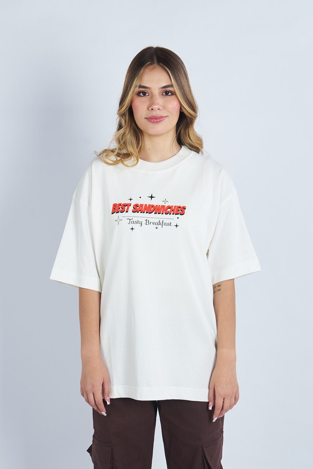 Camiseta oversize estampado Best Sandwiches Marfil| DROP 03 |