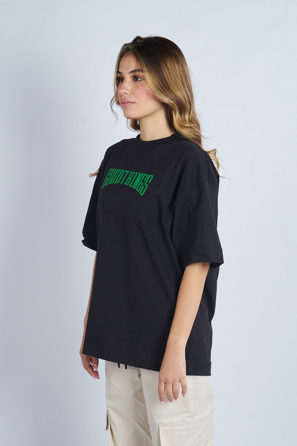 Camiseta oversize estampado Good Things Negro | DROP 03 |