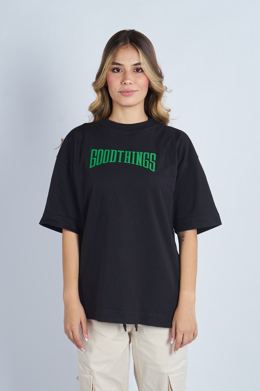 Camiseta oversize estampado Good Things Negro | DROP 03 |