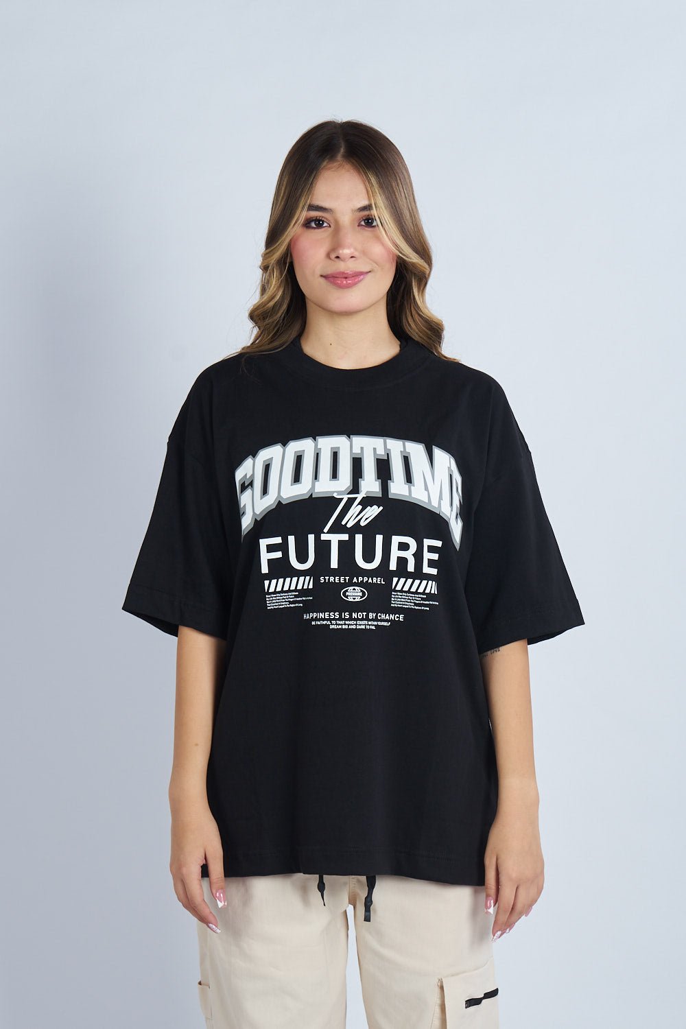 Camiseta oversize estampado Good Time Negro | DROP 03 |