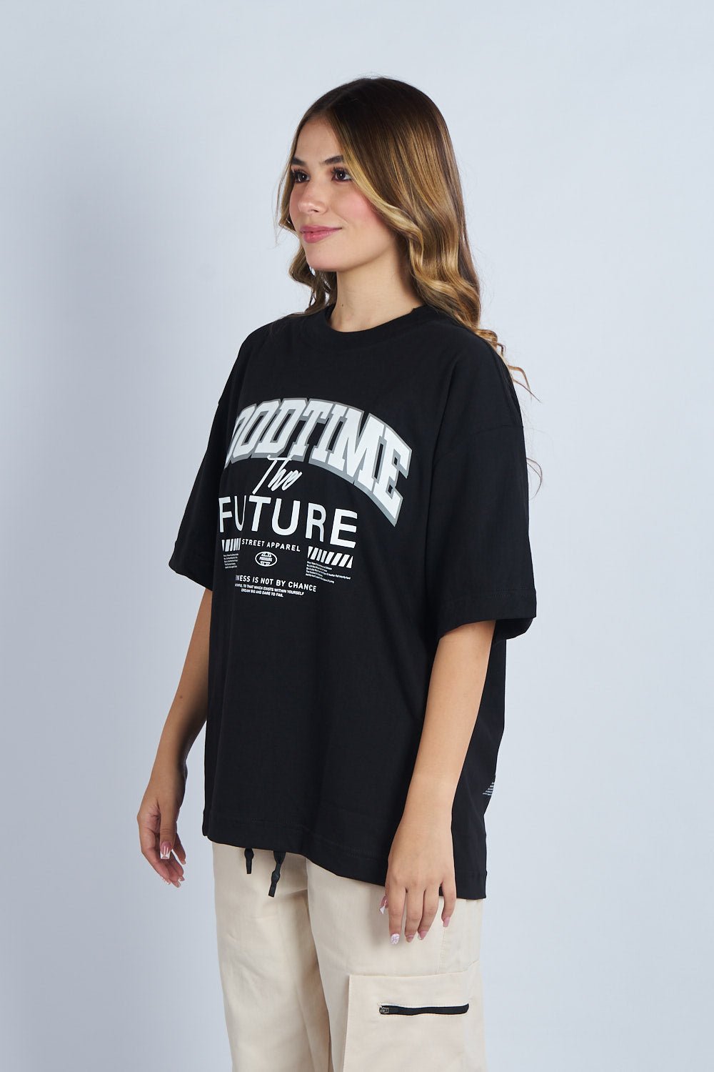Camiseta oversize estampado Good Time Negro | DROP 03 |