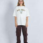 Camiseta oversize estampado New Jersey marfil | DROP 03 |