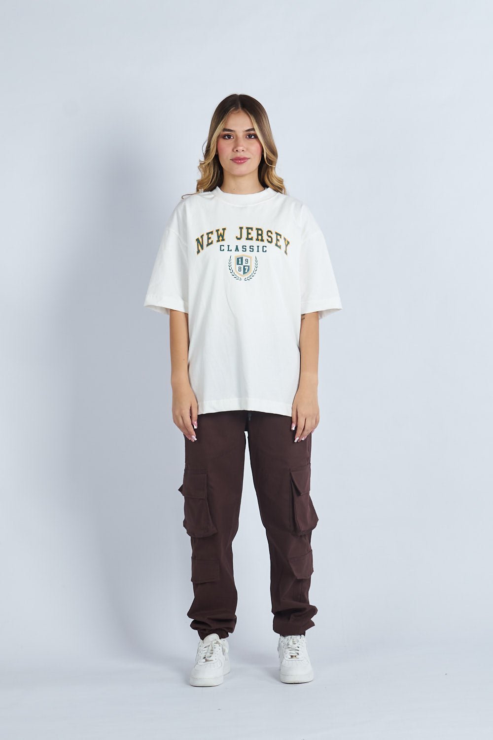 Camiseta oversize estampado New Jersey marfil | DROP 03 |