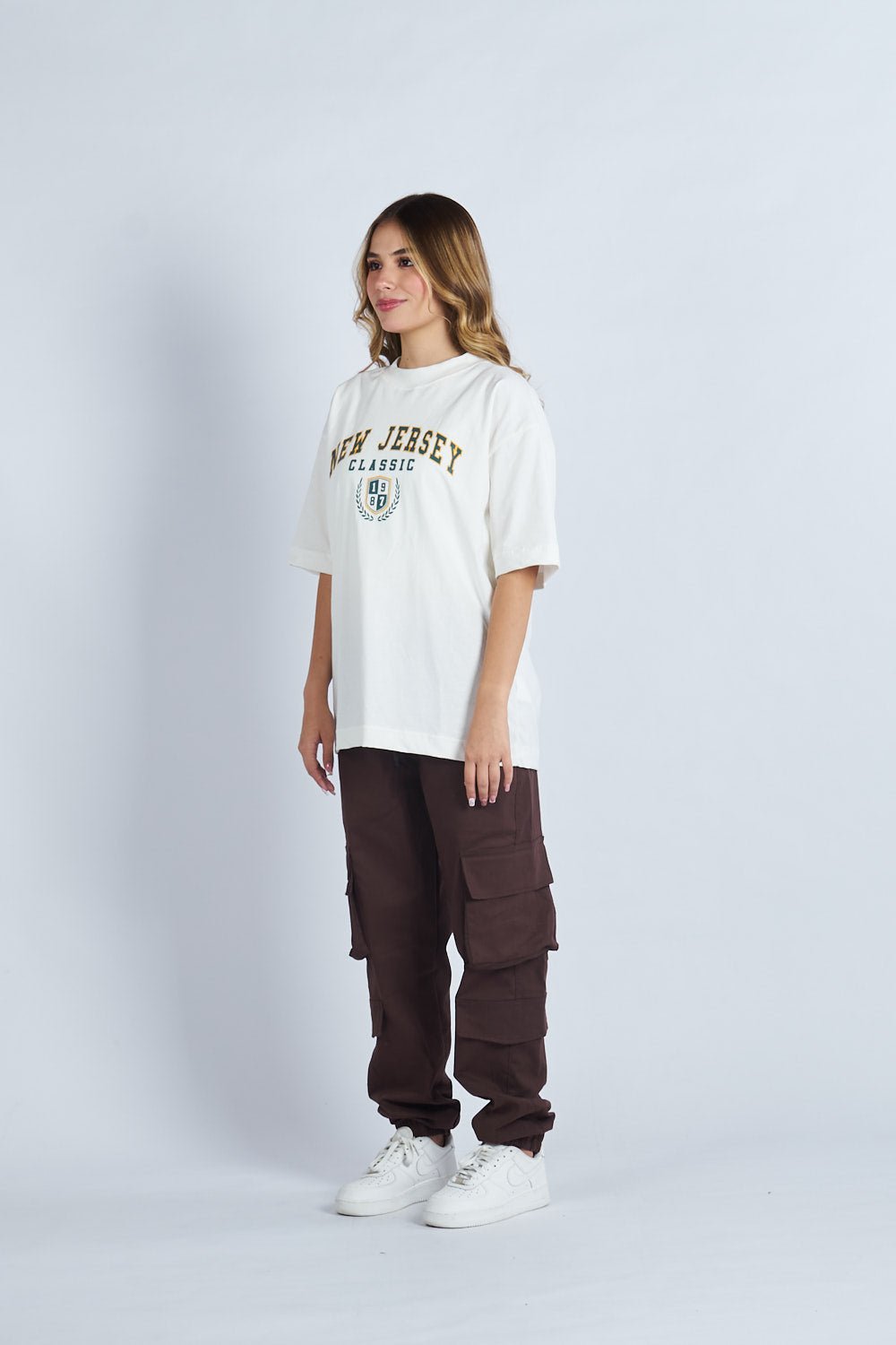 Camiseta oversize estampado New Jersey marfil | DROP 03 |