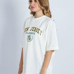 Camiseta oversize estampado New Jersey marfil | DROP 03 |