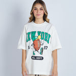 Camiseta oversize estampado New York Blanco| DROP 03 |