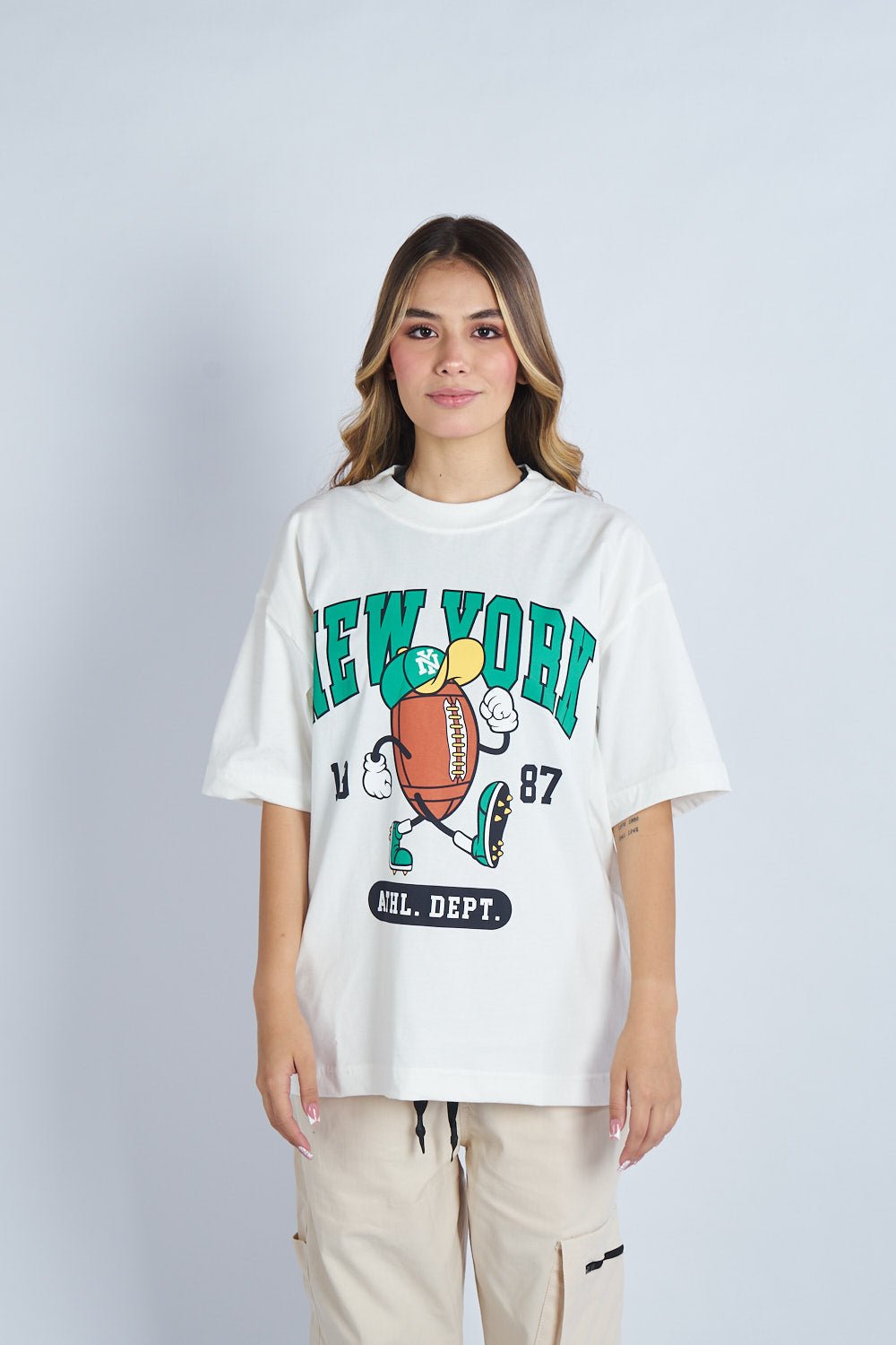 Camiseta oversize estampado New York Blanco| DROP 03 |