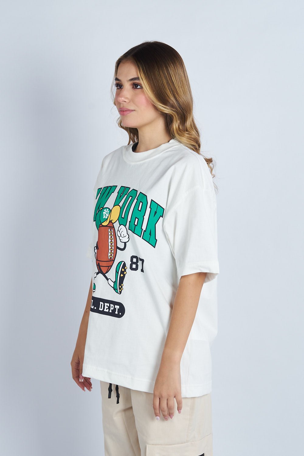 Camiseta oversize estampado New York Blanco| DROP 03 |