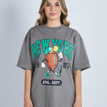 Camiseta oversize estampado New York Gris| DROP 03 |