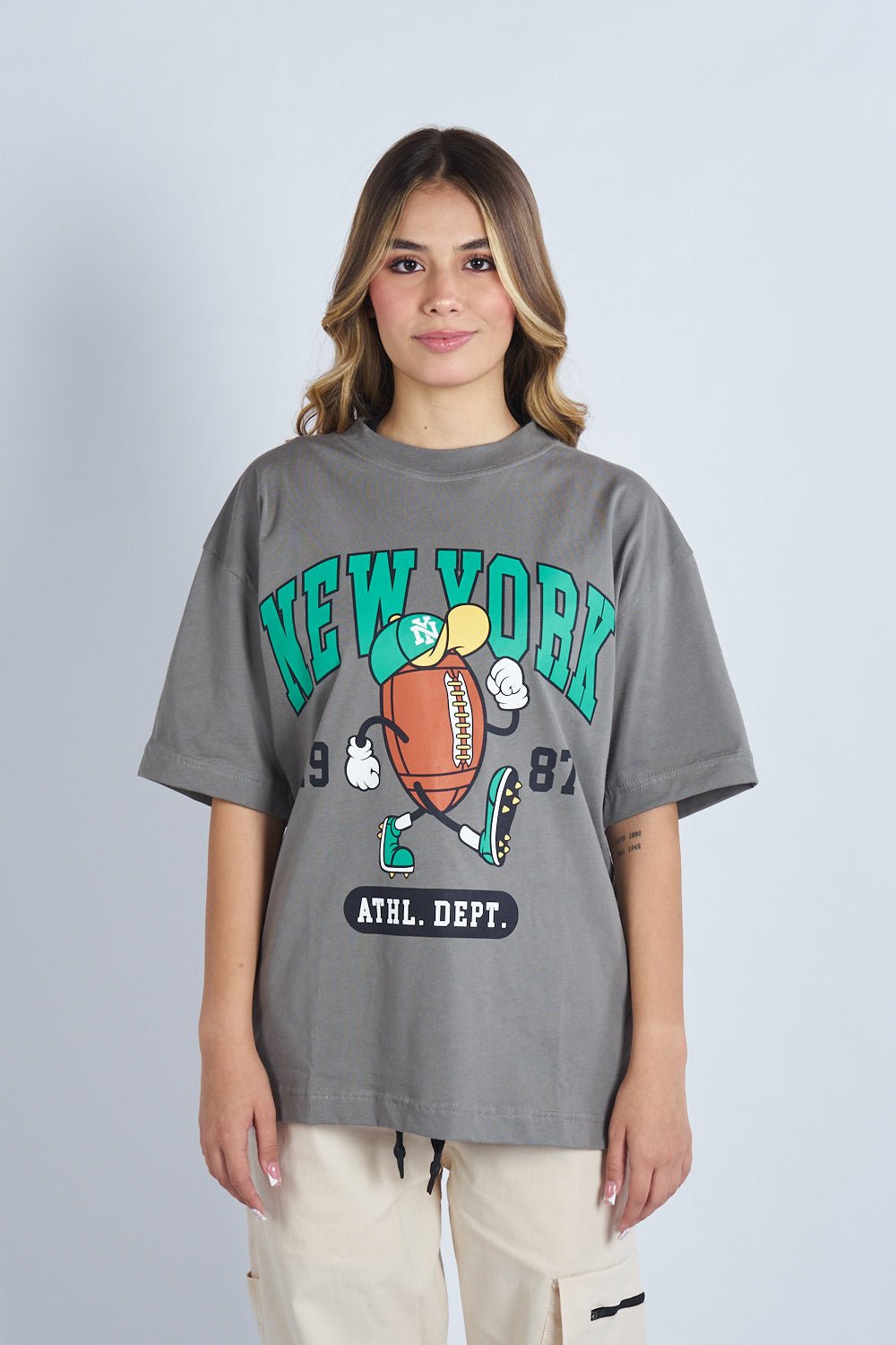 Camiseta oversize estampado New York Gris| DROP 03 |