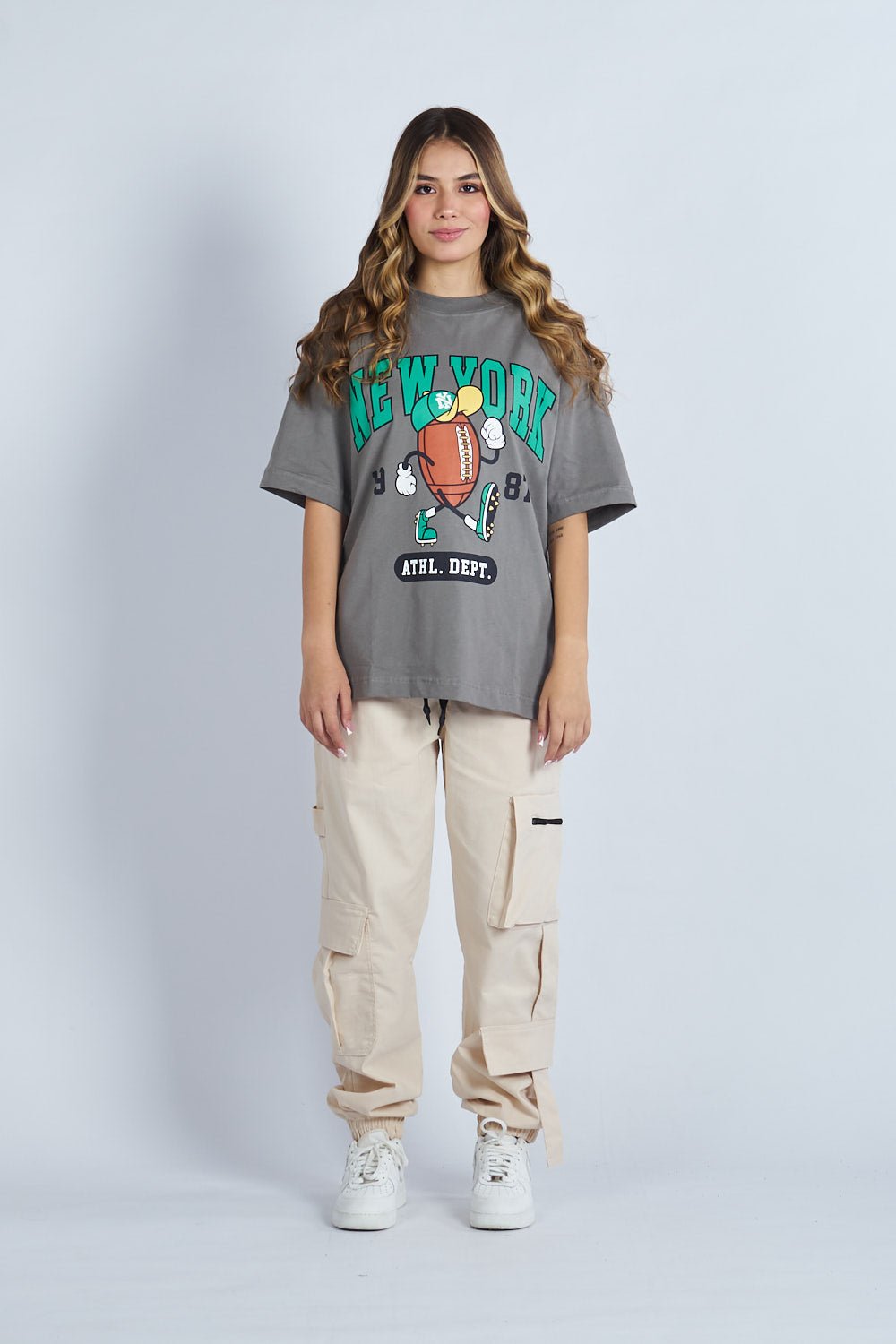 Camiseta oversize estampado New York Gris| DROP 03 |
