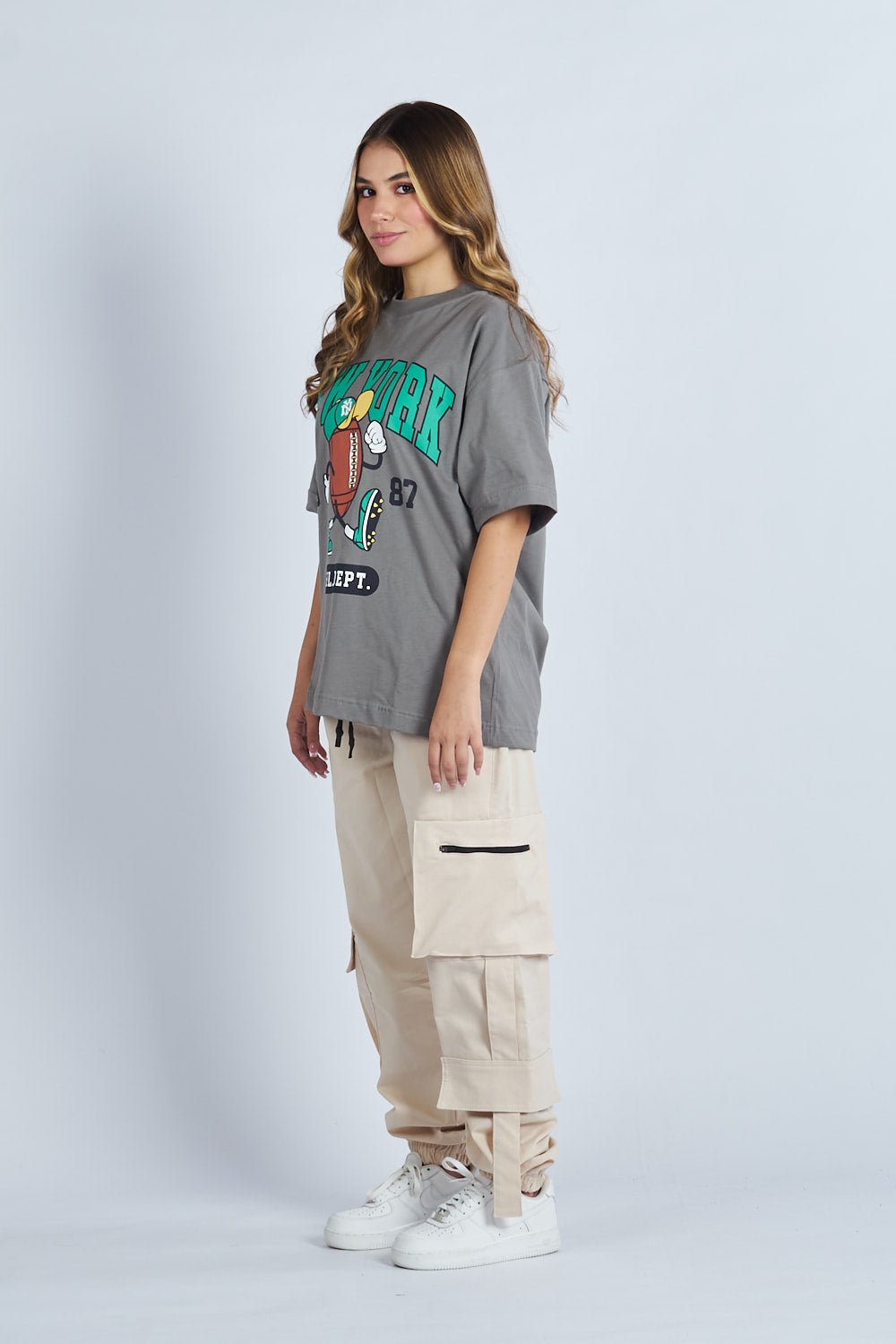 Camiseta oversize estampado New York Gris| DROP 03 |