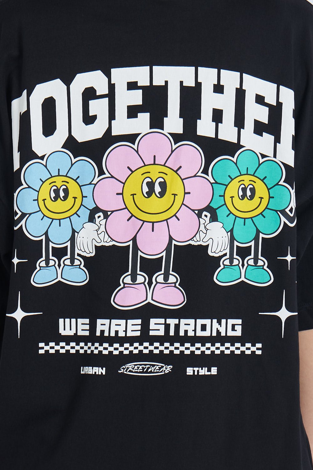 Camiseta oversize estampado Together Negro | DROP 03 |