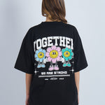 Camiseta oversize estampado Together Negro | DROP 03 |
