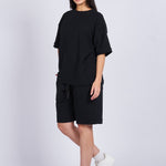 Camiseta oversize textura horizontal Negra
