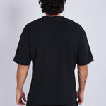 Camiseta oversize textura horizontal Negra