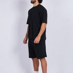Camiseta oversize textura horizontal Negra
