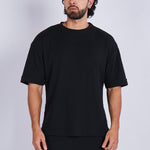 Camiseta oversize textura horizontal Negra