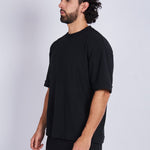 Camiseta oversize textura horizontal Negra