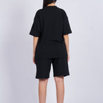 Camiseta oversize textura horizontal Negra