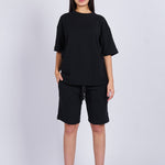 Camiseta oversize textura horizontal Negra