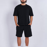 Camiseta oversize textura horizontal Negra
