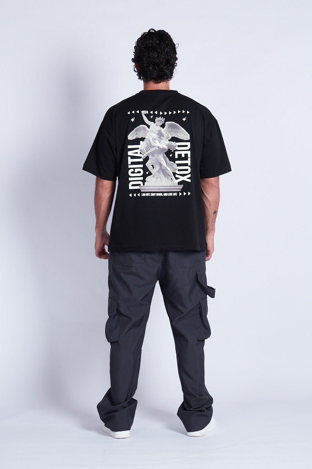 CAMISETA OVERSIZED ANGEL DETOX NEGRO - REDUX CLUB